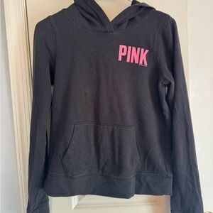 Victoria's Secret PINK Black Hoodie with Pink Trim